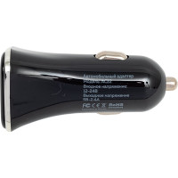 Автомобильное зарядное устройство More Choice 2USB, 2.4 A, для Type-C AC22a Black
