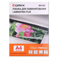 Пленка для ламинирования COMIX формат А4, плотность 100 мкм, комплект 100 шт M4100
