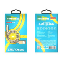 Дата-кабель More Choice USB 2.1A для Lightning 8-pin металл 1м K31i Gold