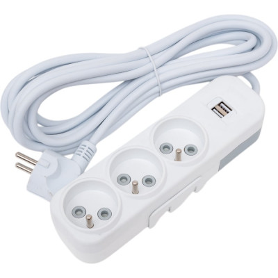 ELBI Myra Удлинитель 3вх с защитными шторками USB UPS 5м (3x1) 527-010205-316