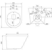 IDDIS Комплект 3в1: подвесной унитаз, инсталляция и клавиша смыва, , BASC020i73