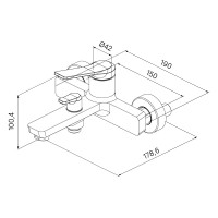 Смеситель для ванны IDDIS Parker PARBL02i02WA