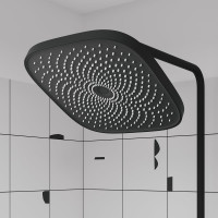 IDDIS Душевая система с тропическим душем с термостатом, черный матовый, SpaHome, , SPHBLTKi06