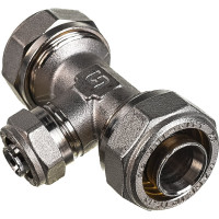 Обжимной тройник 26х16х26 никелированный Uni-Fitt 666N8680