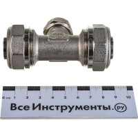 Обжимной тройник 26х16х26 никелированный Uni-Fitt 666N8680
