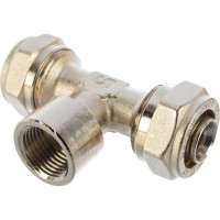 Тройник обж-В-обж 20х1/2x20 никелированный Uni-Fitt 667N7270