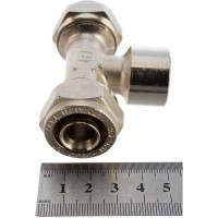 Тройник обж-В-обж 20х1/2x20 никелированный Uni-Fitt 667N7270