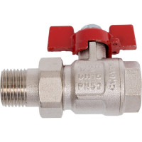 Полнопроходной кран НВ 1/2 с разъемным соединением, бабочка Uni-Fitt 113T2000