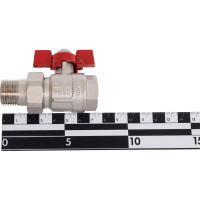 Полнопроходной кран НВ 1/2 с разъемным соединением, бабочка Uni-Fitt 113T2000