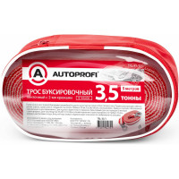 Буксировочный трос AUTOPROFI лента, 3.5т, с 2-мя крюками, сумка длина - 5 м, ширина - 50 мм TRL-35 1
