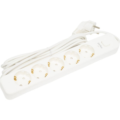 Сетевой фильтр PERFEO POWER STREAM 2500W 5.0 м, 5 розеток, белый 30016442 30016439