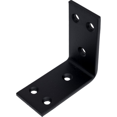 Уголок крепежный усиленный Дверной Страж 80x80x40 толщ. 5 мм черный ДС74239
