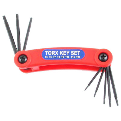 Набор шестигранных ключей TORX CNIC 2215 T5, Т6, Т7, Т8, Т9, Т10, Т15, T20 в пластиковом корпусе, 8 шт. 48766