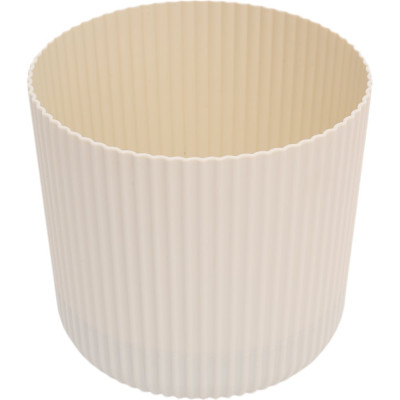 Кашпо IDEA ВЕЛЬВЕТ D160 мм 2,5л с пристегнутым поддоном, белый ротанг М 3181