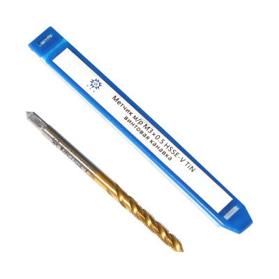 Метчик TLX М 3,0 0,5 м/р.HSSЕ-V GV3 винтовая канавка, покрытие TiN ISO 529 74569