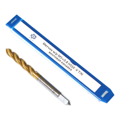 Метчик TLX М 5,0 0,8 м/р.HSSЕ-V GV3 винтовая канавка, покрытие TiN ISO 529 74571