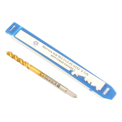 Метчик TLX М 2,5 0,45 м/р.HSSЕ-V GV3 винтовая канавка, покрытие TiN ISO 529 74568