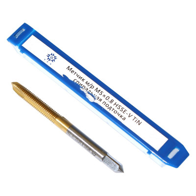 Метчик TLX М 5,0 0,8 м/р.HSSЕ-V GV3 спиральная подточка, покрытие TiN ISO 529 74580