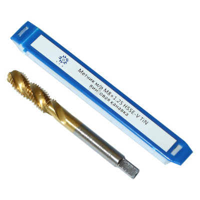 Метчик TLX М 8,0 1,25 м/р.HSSЕ-V GV3 винтовая канавка, покрытие TiN ISO 529 74573