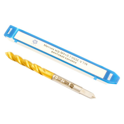 Метчик TLX М 4,0 0,7 м/р.HSSЕ-V GV3 винтовая канавка, покрытие TiN ISO 529 74570