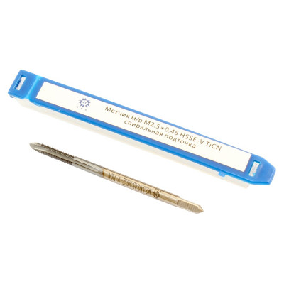 Метчик TLX М 2,5 0,45 м/р.HSSЕ-V GV3 спиральная подточка, покрытие TiСN ISO 529 74586