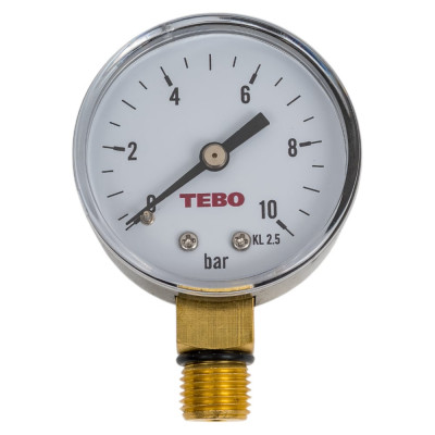 Манометр радиальный TEBO 0-10 бар 50мм НАР 1/4" T-АБ.М.503.14.10.CN