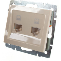 Двойная компьютерная розетка LEZARD RAIN крем 703-0388-141