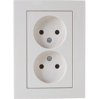 Двойная розетка LEZARD RAIN б/ з керамика крем 703-0303-128