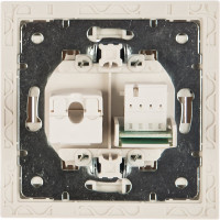 Розетка LEZARD RAIN компьютер+телефон белый с бок. вст. золото 703-0226-143