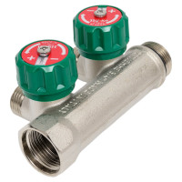 Коллектор Uni-Fitt НВ 3/4", 2х1/2", Н 50 мм с выходами под 90 град, под плоскую прокладку 411N3220