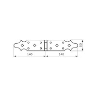 Петля фигурная Дверной Страж 140x140 мм, черная ДС74146