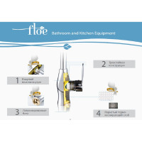 Смеситель для кухни FLOE, 40 мм, на гайке,с бок.штыревой ручкой, с гибким салатовым изливом FK234-DG