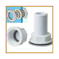 Штуцер врезка в бак VIVALDO 3/4", 2 шт, с прокладкой, пластик ШГ111126