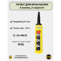 Пульт управления OCALIFT 6 кнопок, 2 скорости, стоп, для кран балки, IP55 A6913 COPP-A6913