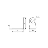 Проушина угловая фигурная Дверной Страж 80x80x45 чёрная ДС74210