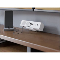 Удлинитель врезной GTV прямоугольный BAR, 2xSCHUKO, 1xUSB, 1xTYPE-C, 1xLAN, 1xHDMI, вилка провод 1,5M, цвет белый AE-GM2SBAR-10
