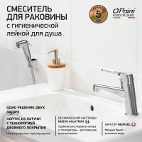 Смеситель для раковины Paini Bios с гигиеническим душем, хром 16730
