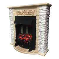 Каминокомплект InterFlame Aspen EC сланец c эл. вставкой Magestic Black бежевый