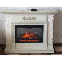 Каминокомплект InterFlame Сигма Фотон05-26 LED FXL бежевый с золотой патиной с Foton26 ЗП