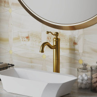 Смеситель для раковины Paini Duomo высокий, матовое золото 50736