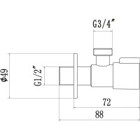 Угловой вентиль Fmark синий 3/4 FS00610 FS(006)10