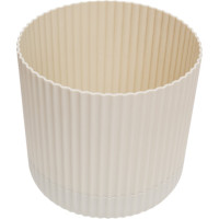 Кашпо IDEA ВЕЛЬВЕТ D140 мм 1,6л с пристегнутым поддоном, белый ротанг М 3180