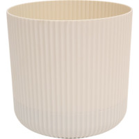 Кашпо IDEA ВЕЛЬВЕТ D180 мм 3,6л с пристегнутым поддоном, белый ротанг М 3182