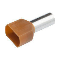 Наконечник-гильза General Lighting Systems НГИ2 GNGI-E2-2x1,5-8-50 Коричневый, 50 штук 476267