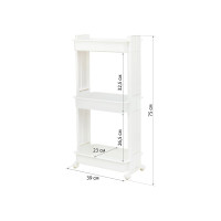 Стойка на колесах IDEA широкая, 3 секции, белый М 2733