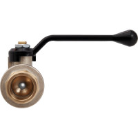 Кран шаровой латунный Hoobs НР/ВР 2'' рычаг алюм. чёрный, 1 шт/уп. 15117H