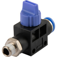 Фитинг цанговый с краном прямой с наружной резьбой R1/4" Harrison HRS-HVSF802