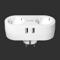 Двойник для розетки с заземлением TopON 4000W 16A, 2 USB 12W Белый TOP-SL-822E-2A