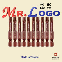 Бита для шуруповерта магнитная T30, 50 мм, S2 Mr.Logo A050T30-10