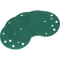 Круги шлифовальные CERAMAX 150 мм GREEN FILM 15 отверстий, P80, 50 шт. 1CRX1136